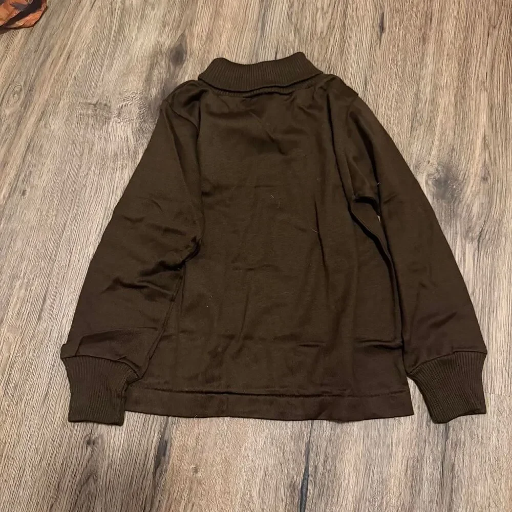 buster brown vintage 100% cotton brown 70s ribbed turtleneck long sleeve 4